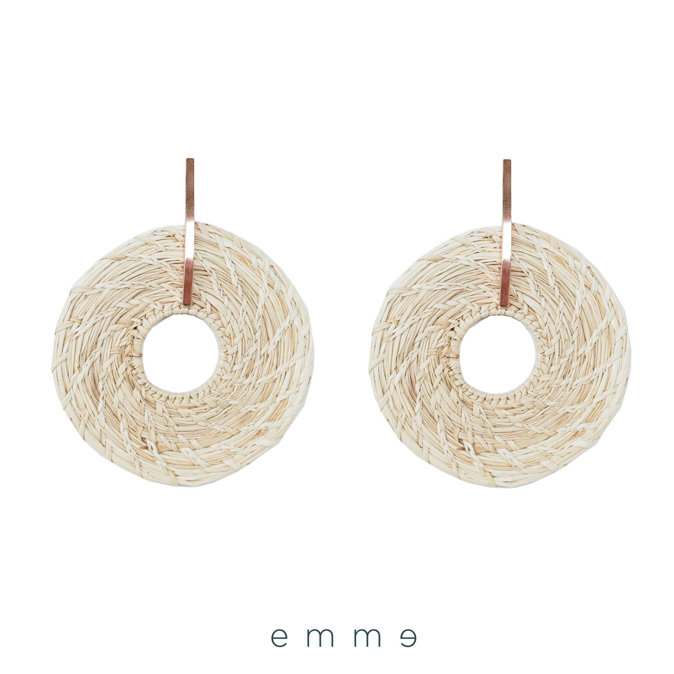 Tócate Round Statement Earrings in Rose Gold - emme