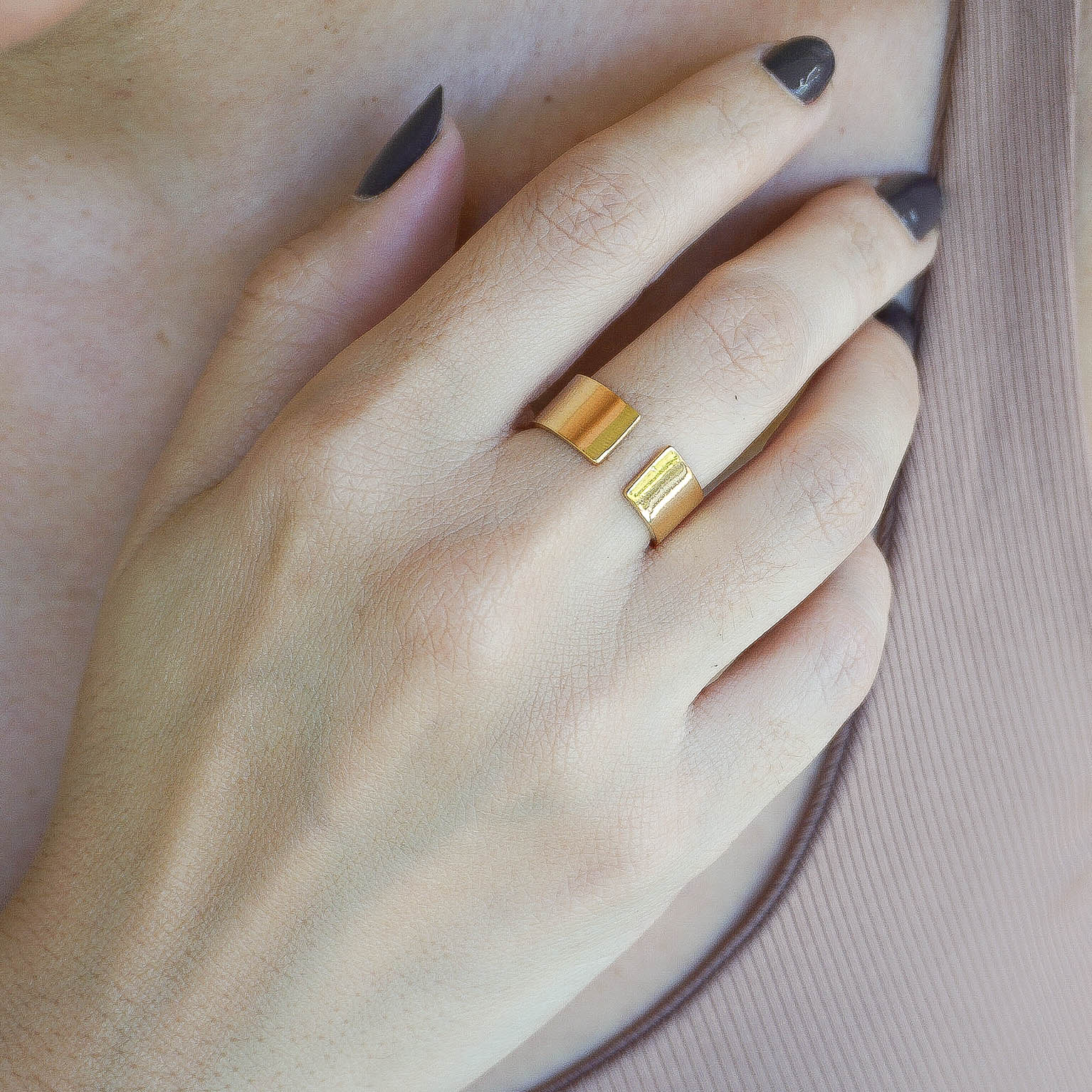 Bold Stacked Ring in Shiny Gold - emme