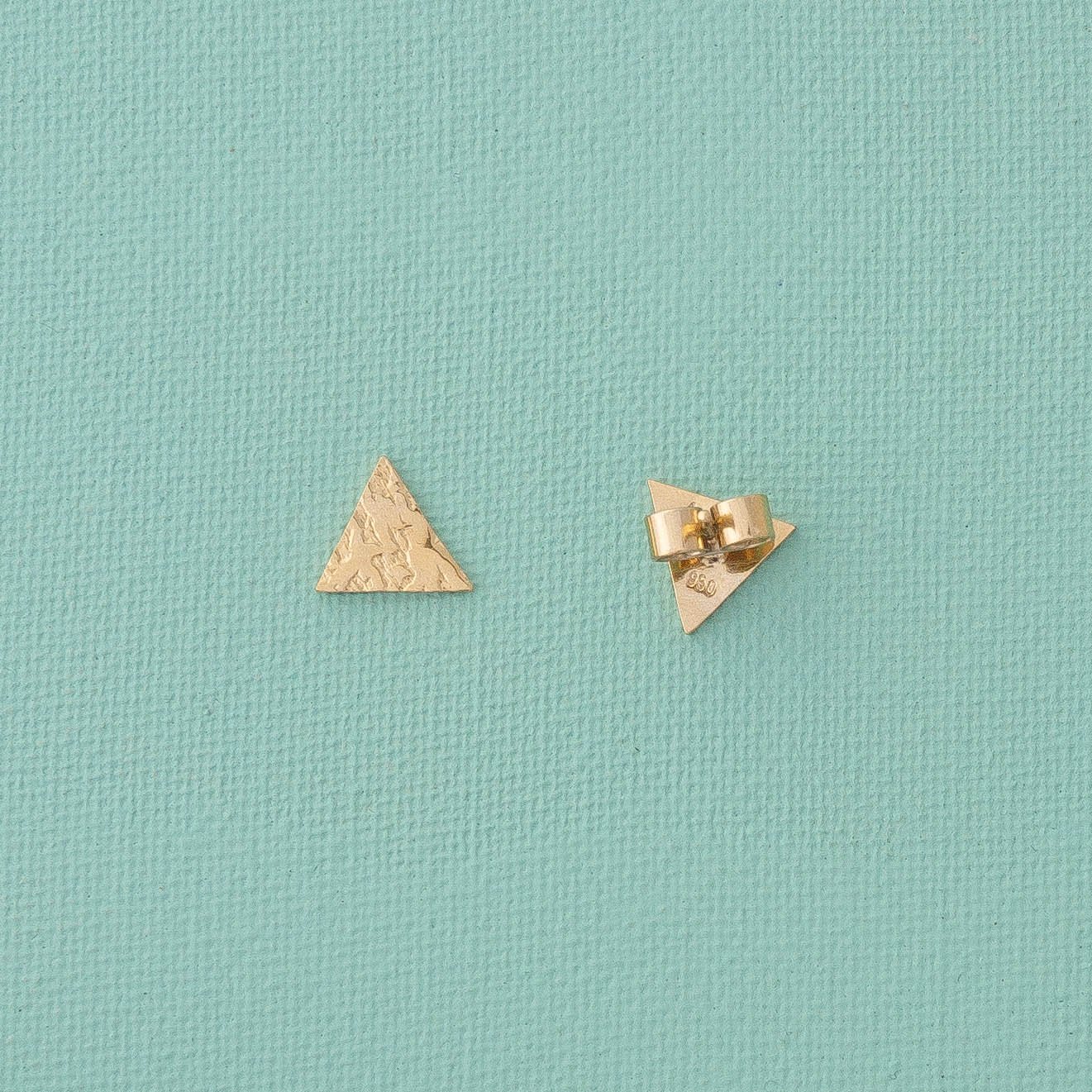 Mini Triangle Stud Earrings in Gold - emme