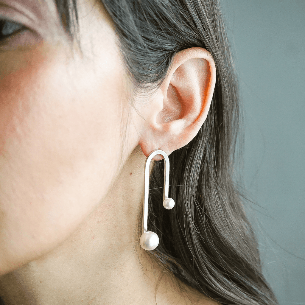 Pearl Asymmetrical Earrings