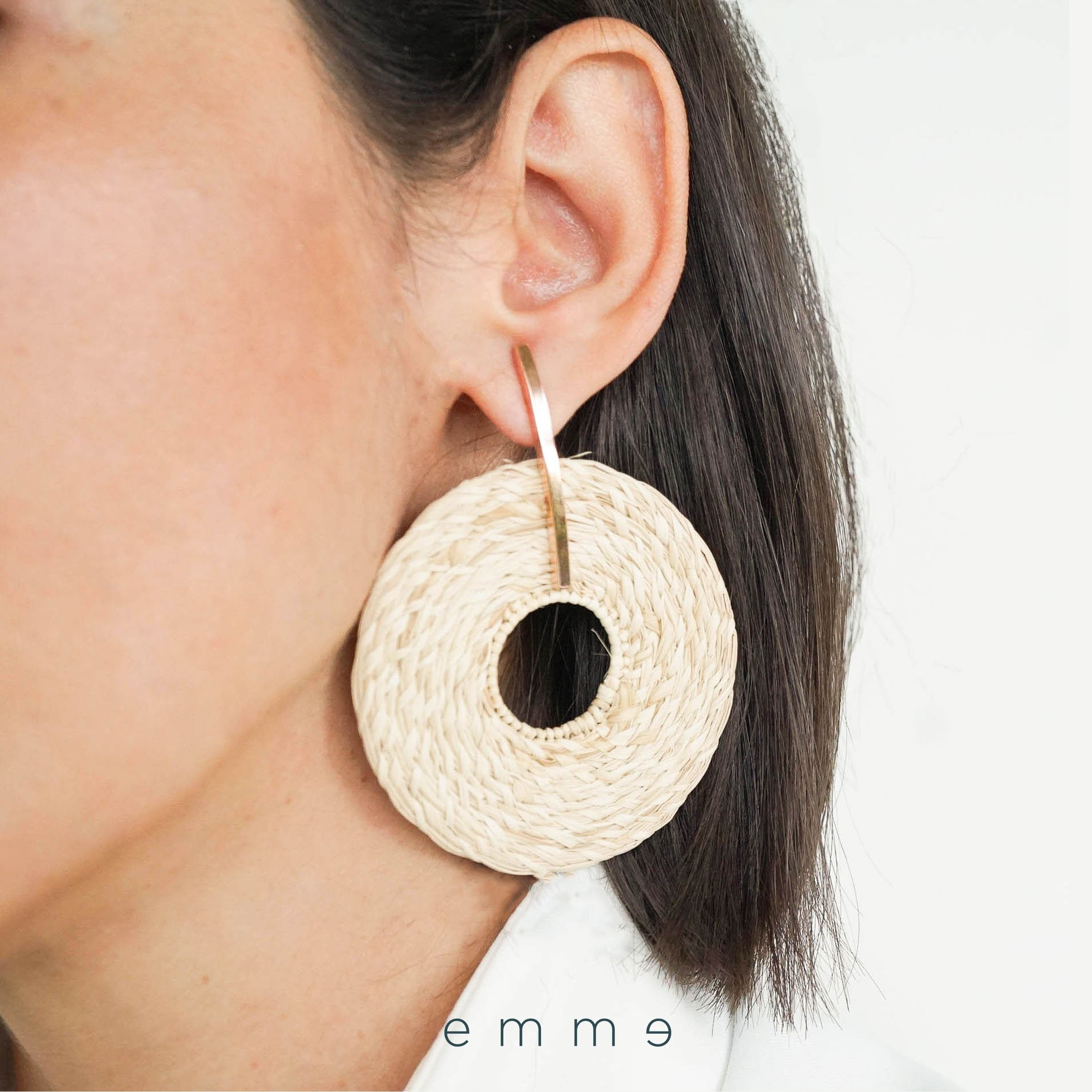 Tócate Round Statement Earrings in Rose Gold - emme