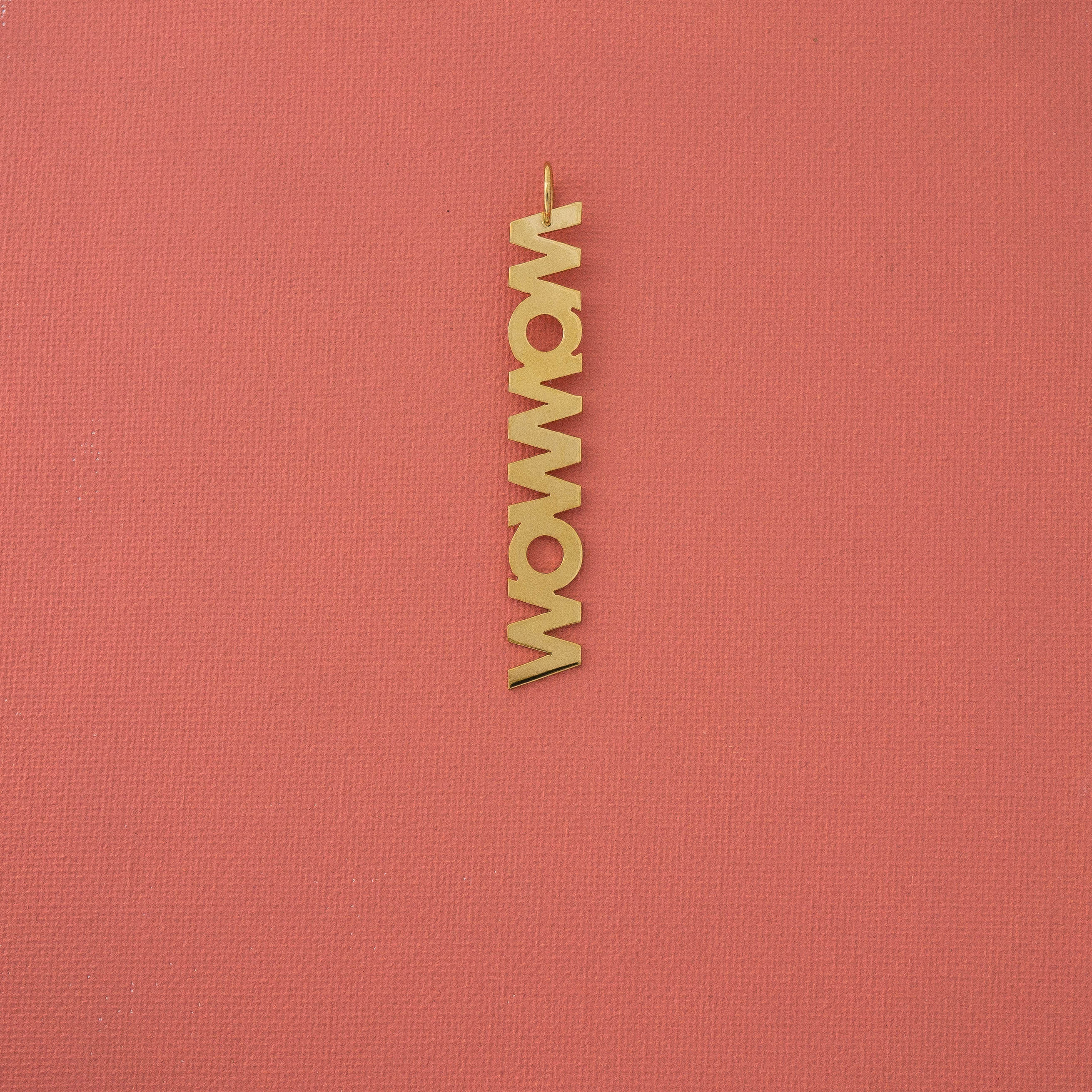 Wow Mom Letter Pendant in Gold - emme